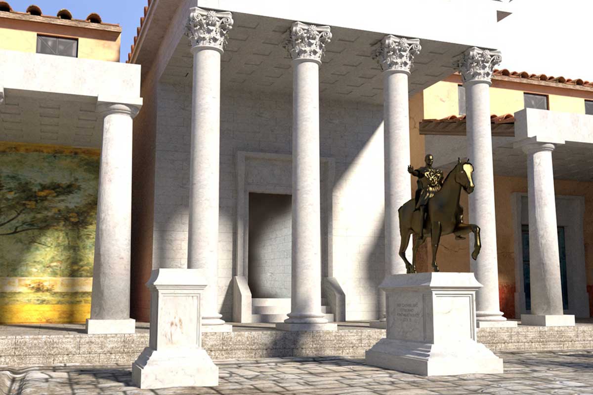 Cristian Boiardi - ricostruzione del foro di Veleia Romana