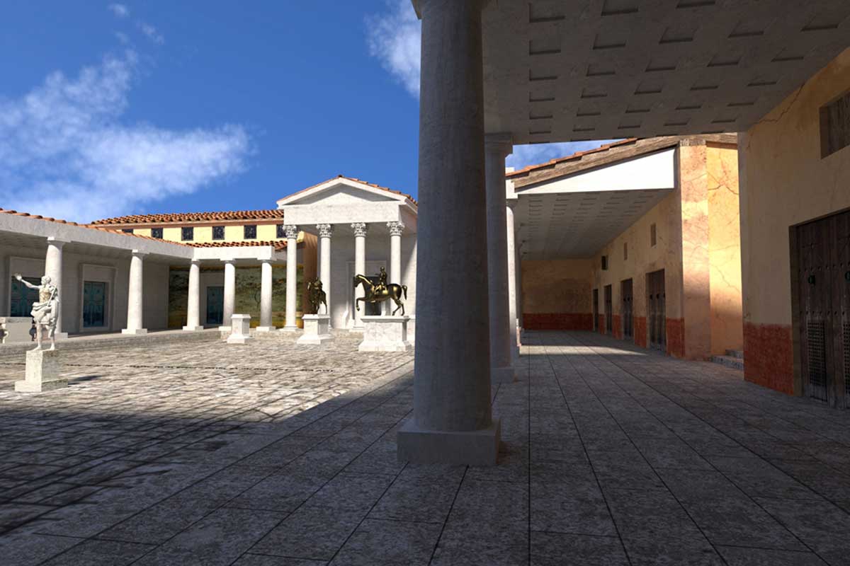 Cristian Boiardi - ricostruzione del foro di Veleia Romana