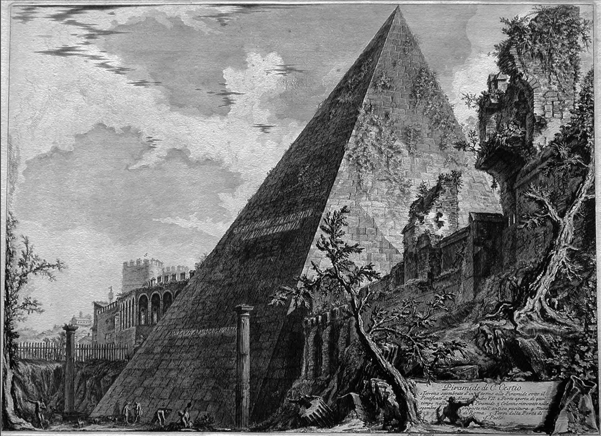 La Piramide di Caio Cestio al tempo di Piranesi